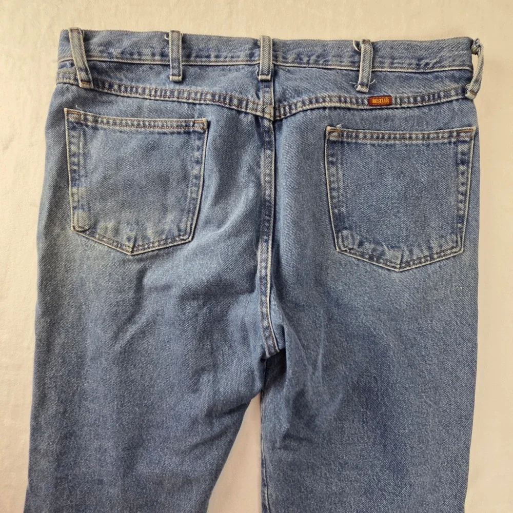 Rustler Mens Regular Fit Straight Leg‎ Blue Denim Jeans 38x29 1087619SW